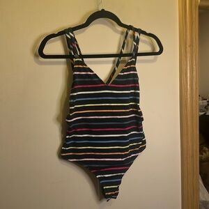 Striped body suit